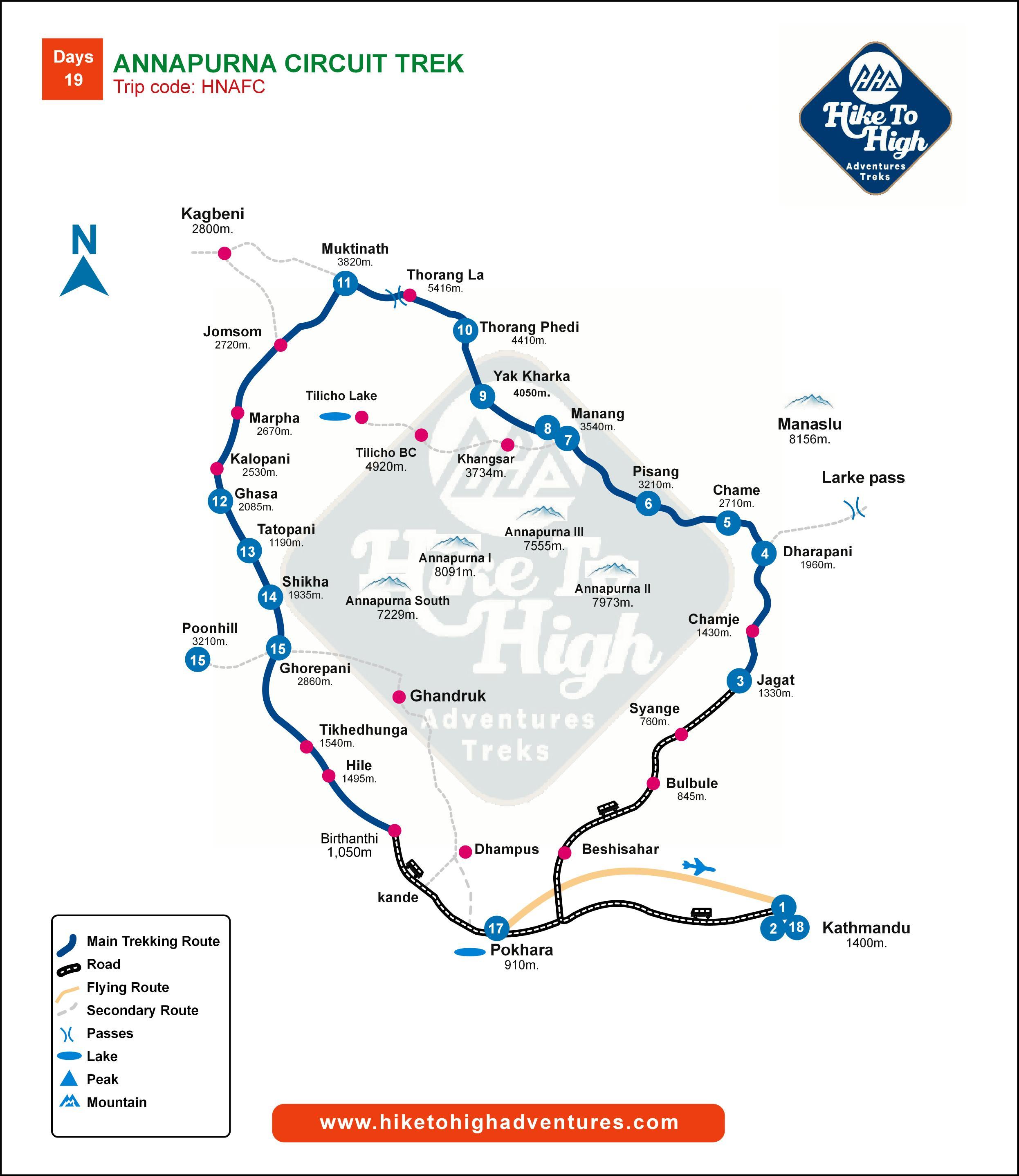 Annapurna Circuit Trek 19D/18N (Top Selling)