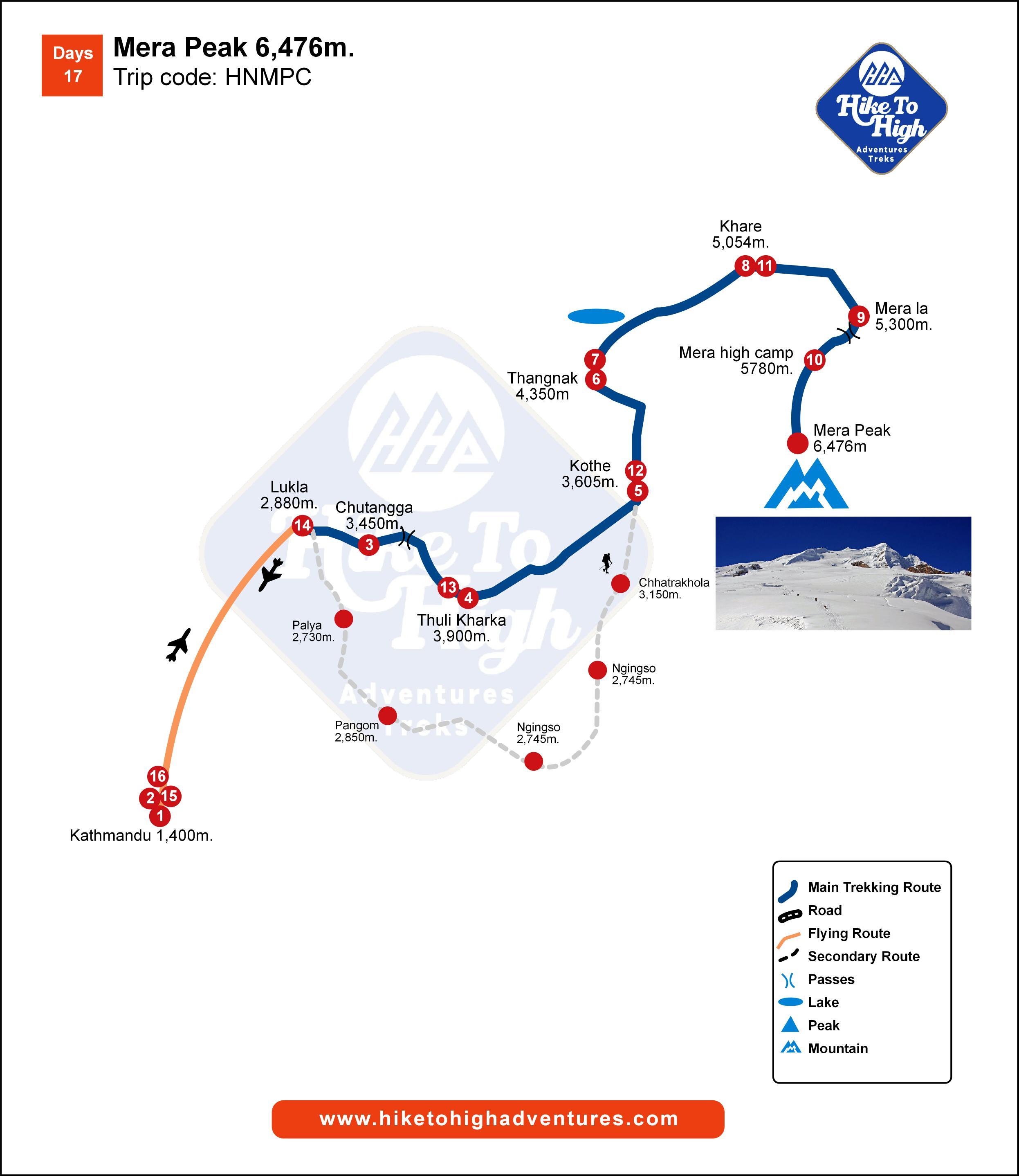 Mera Peak 6,476m. 17D/16N