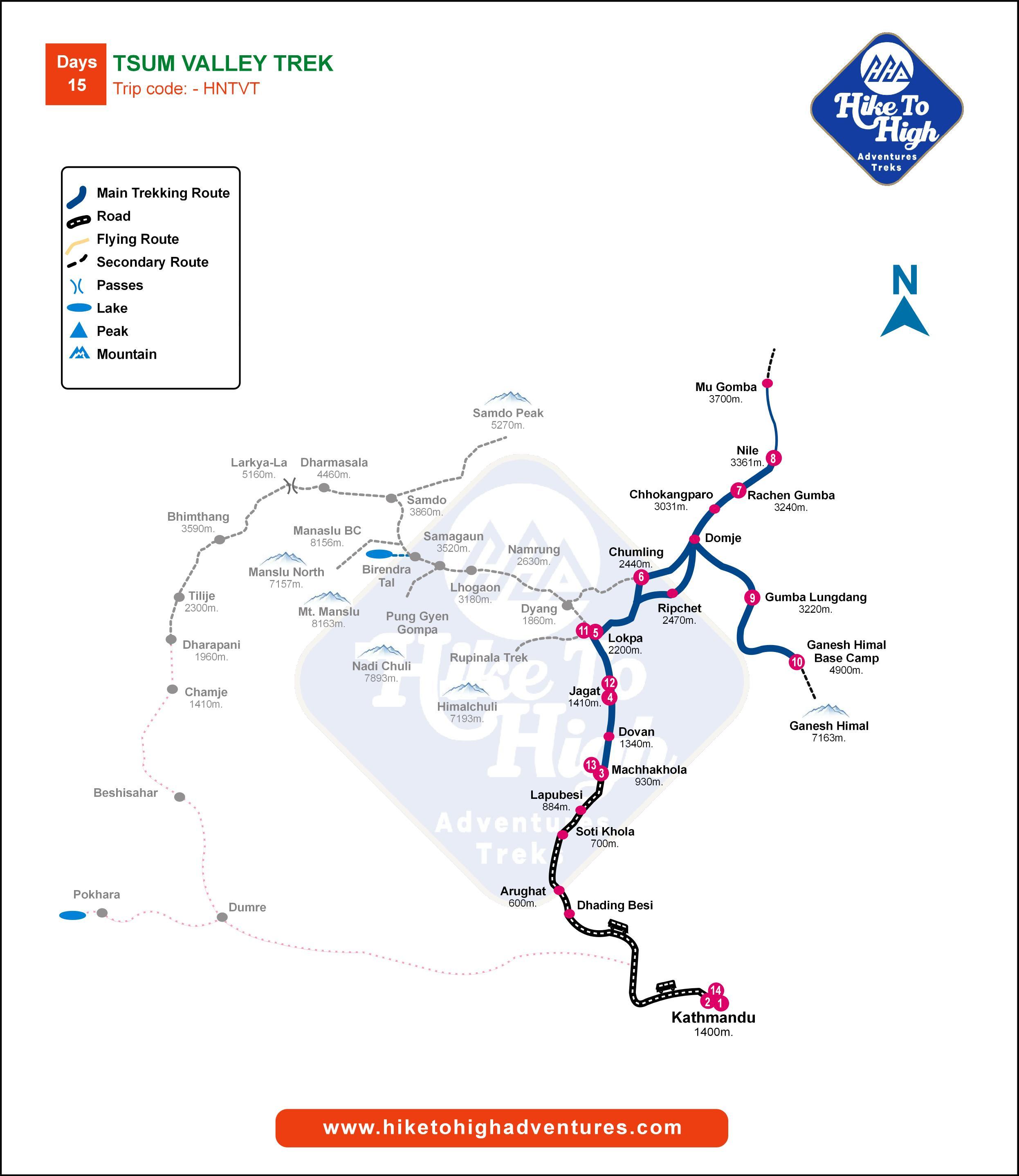 Tsum Valley Trek 15D/14N